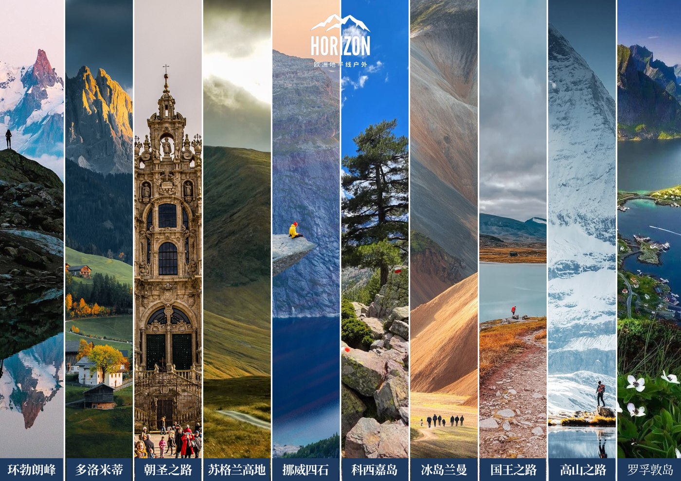 Vertical photo collage of Europe's Top 10 Must-Hike Trails