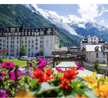 Chamonix village beneath Mont Blanc